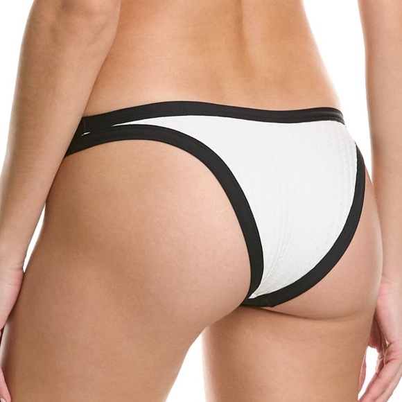 L*Space Foley Textured Bikini Bottom Bitsy in Black & White, High Leg, X-Small - Picture 6 of 13